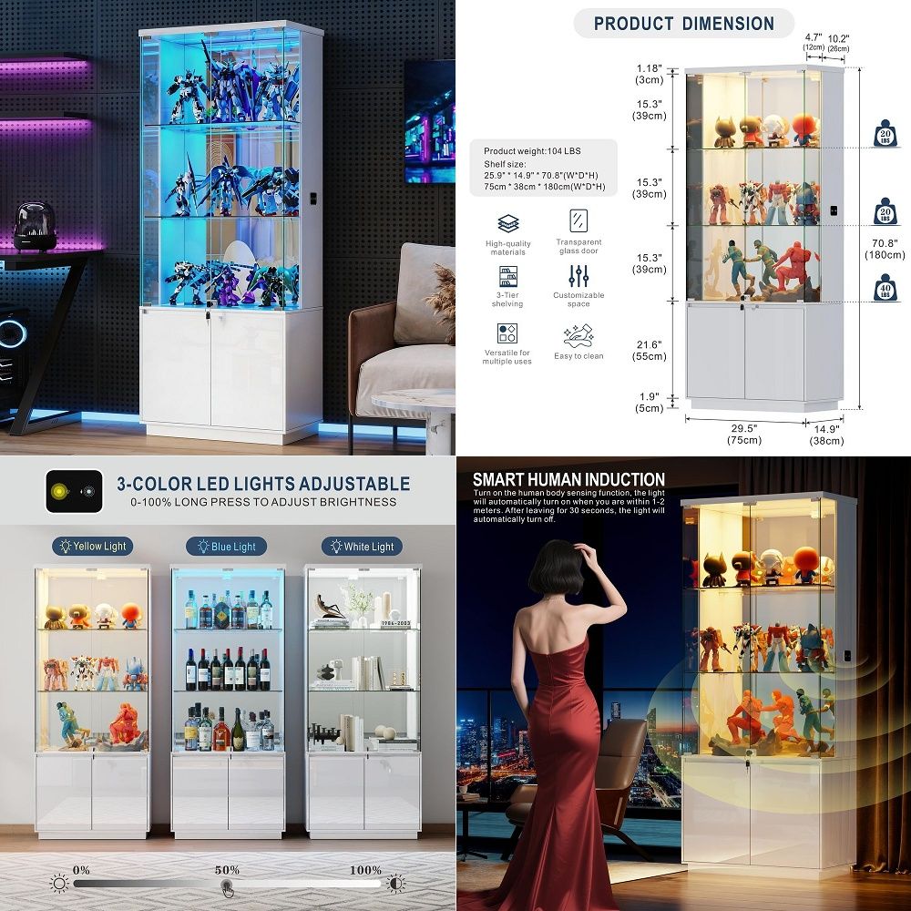 Glass Cabinet Display - Vitrine de présentation avec portes en