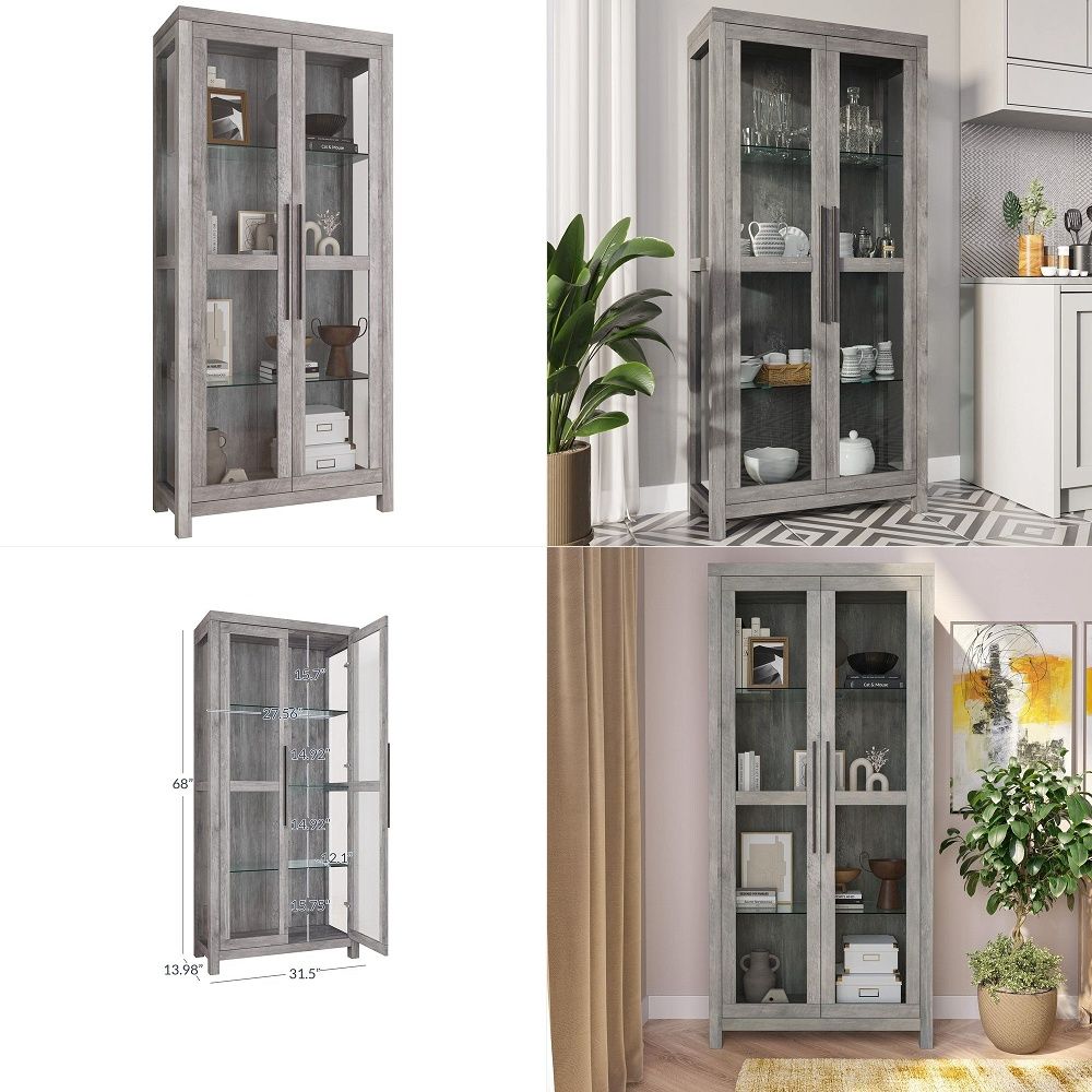 Glass Cabinet Display - Vitrine en verre, vitrine haute avec