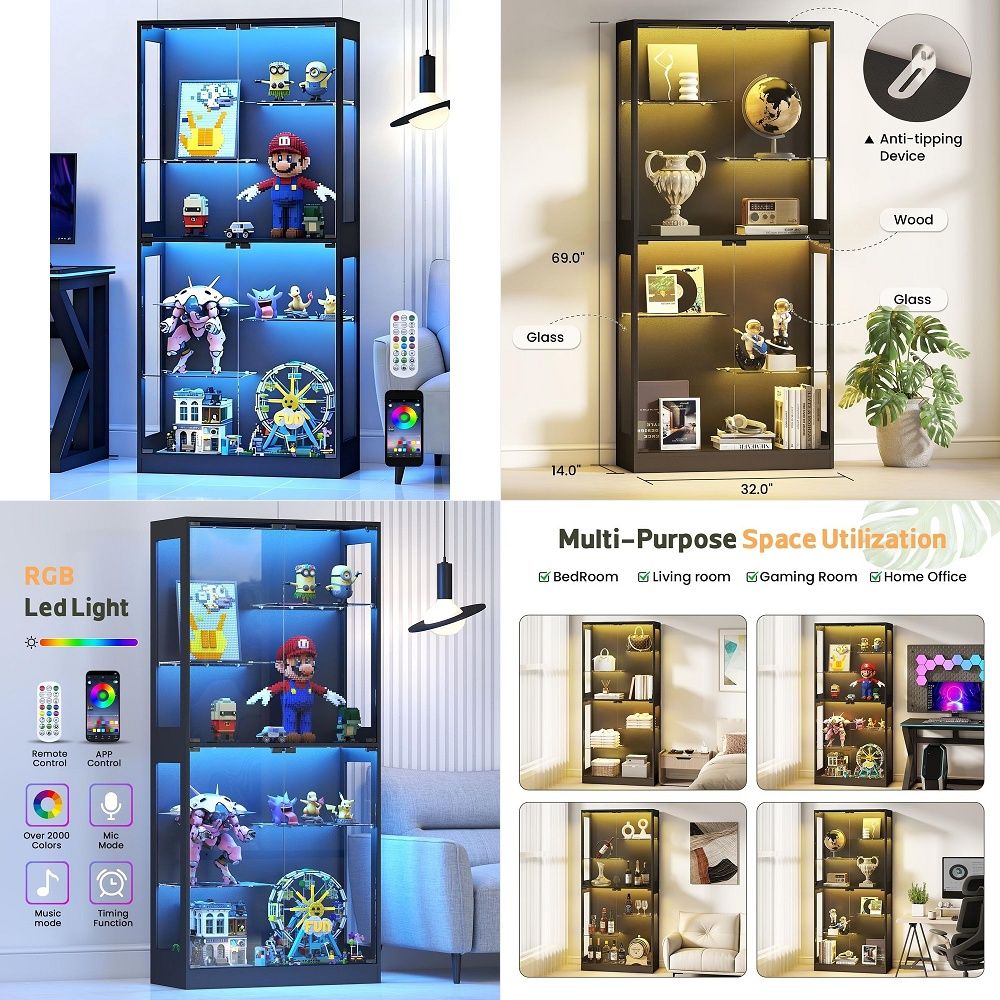 Glass Cabinet Display - Vitrine avec portes en verre 69,