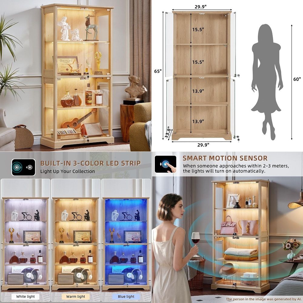 Glass Cabinet Display - Vitrine en verre style farmhouse avec