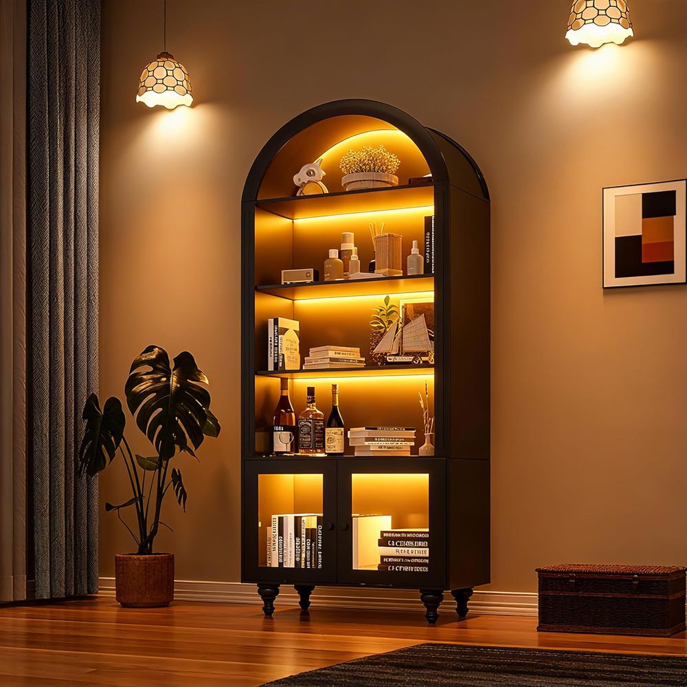 Glass Cabinet Display - Vitrine de rangement en bois à