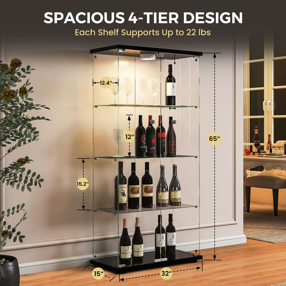 Vitrine avec éclairage LED et  - Glass Cabinet Display avis et prix