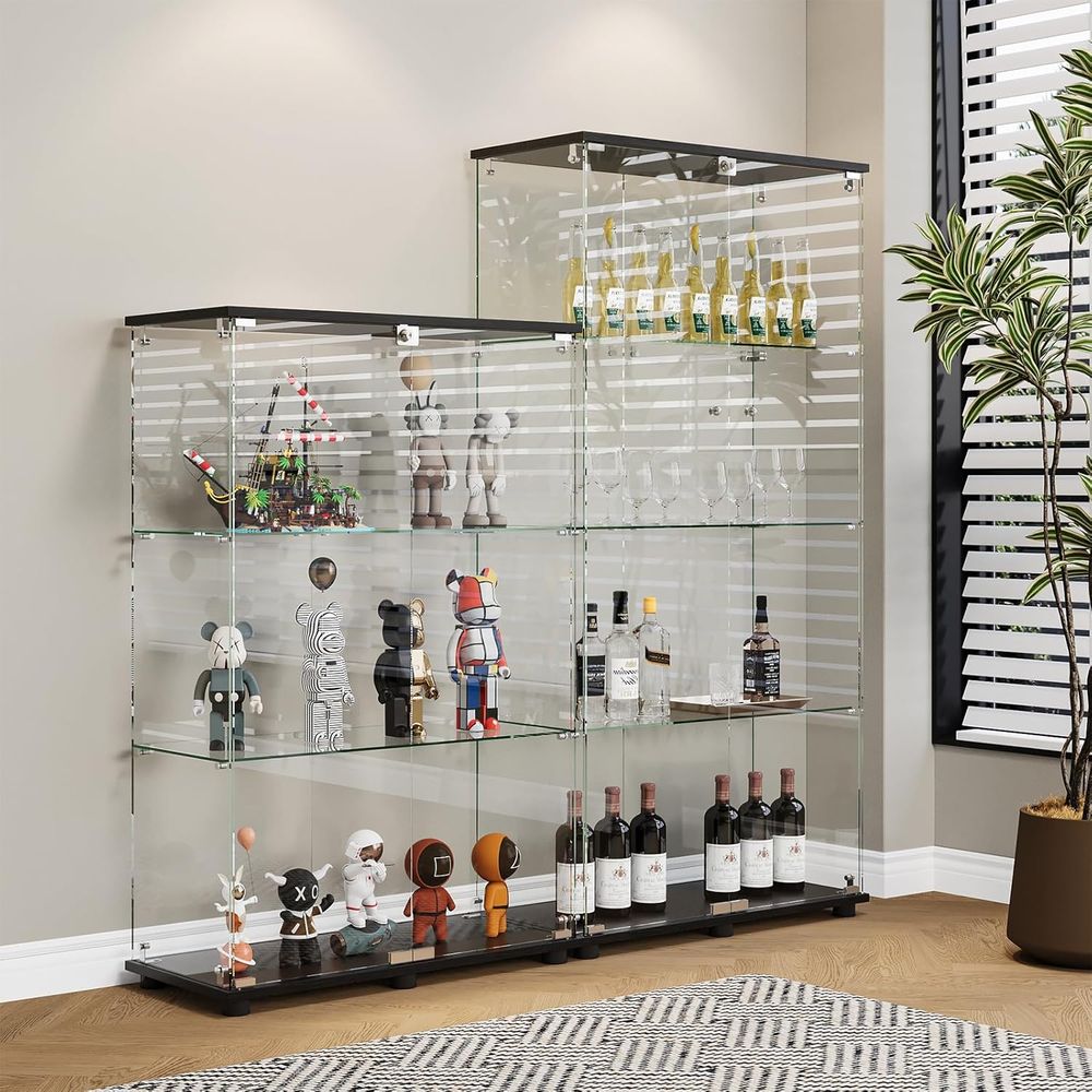 Vitrine en verre avec 4 étagèr - Glass Cabinet Display avis et prix