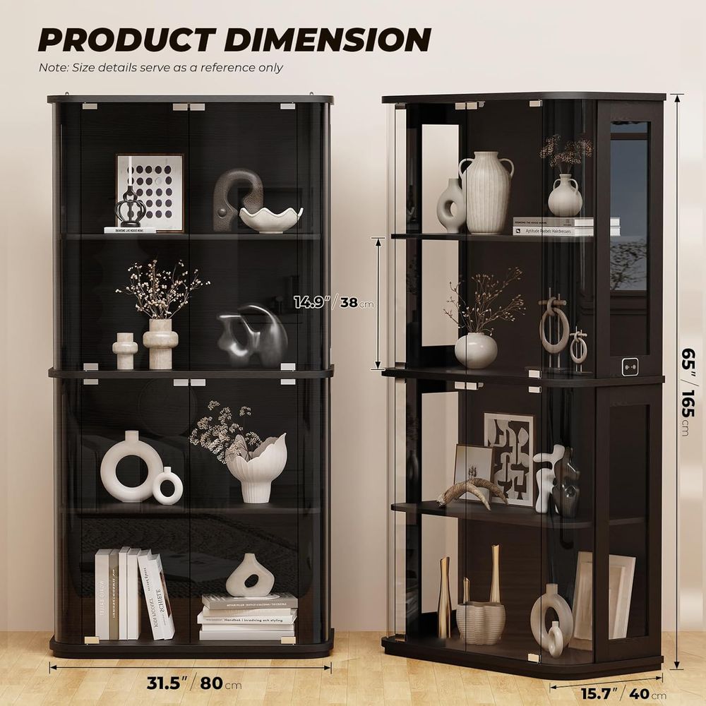 Vitrine arrondie avec porte en - Glass Cabinet Display avis et prix