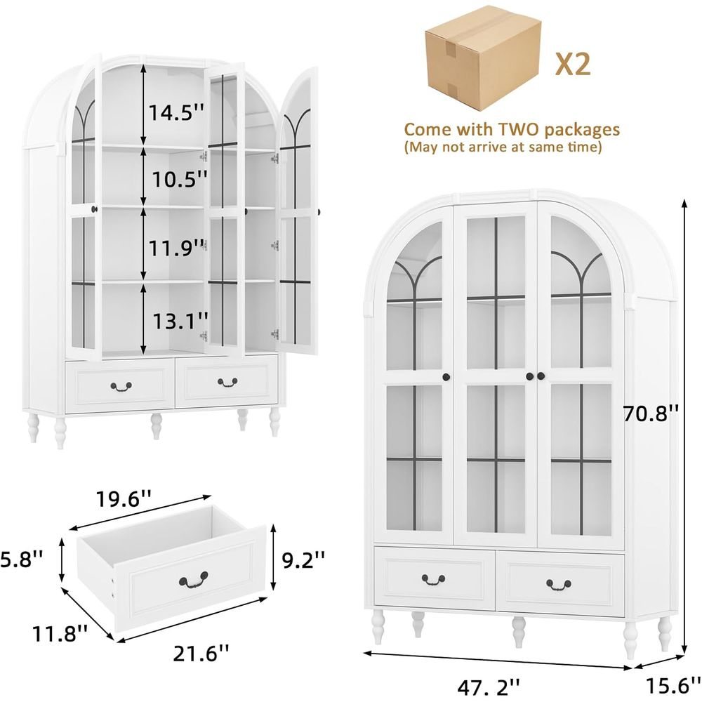 Armoire de cuisine arquée de 7 - Glass Cabinet Display avis et prix