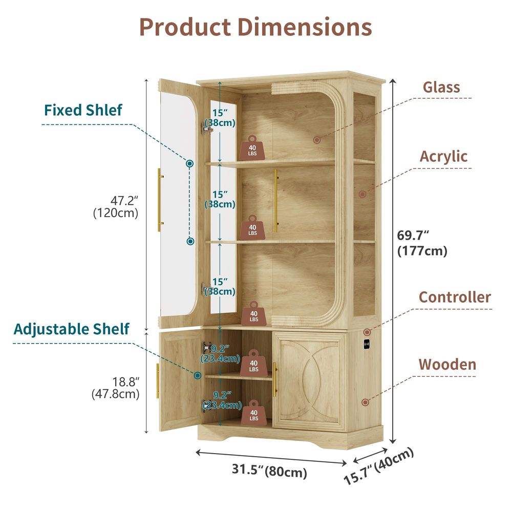 Vitrine avec portes en verre e - Glass Cabinet Display avis et prix