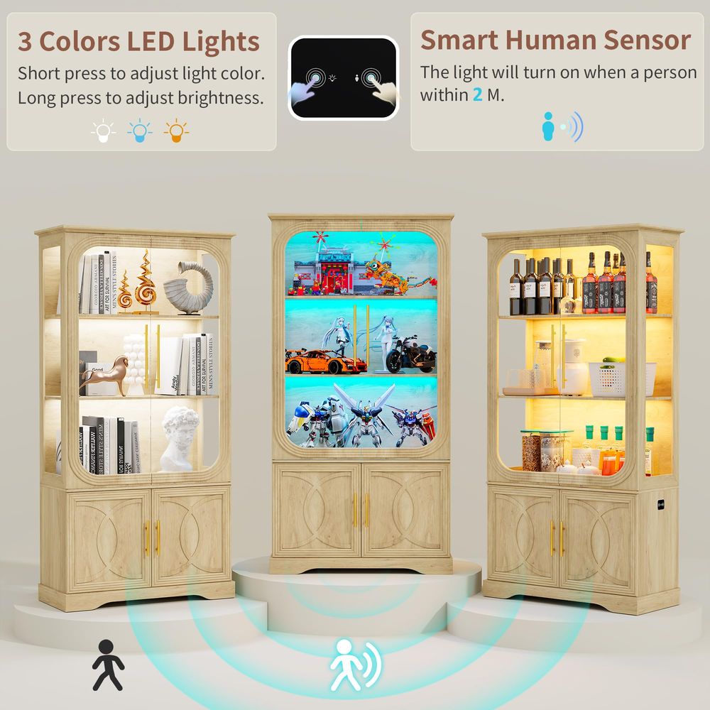 Vitrine avec portes en verre e - Glass Cabinet Display avis et prix