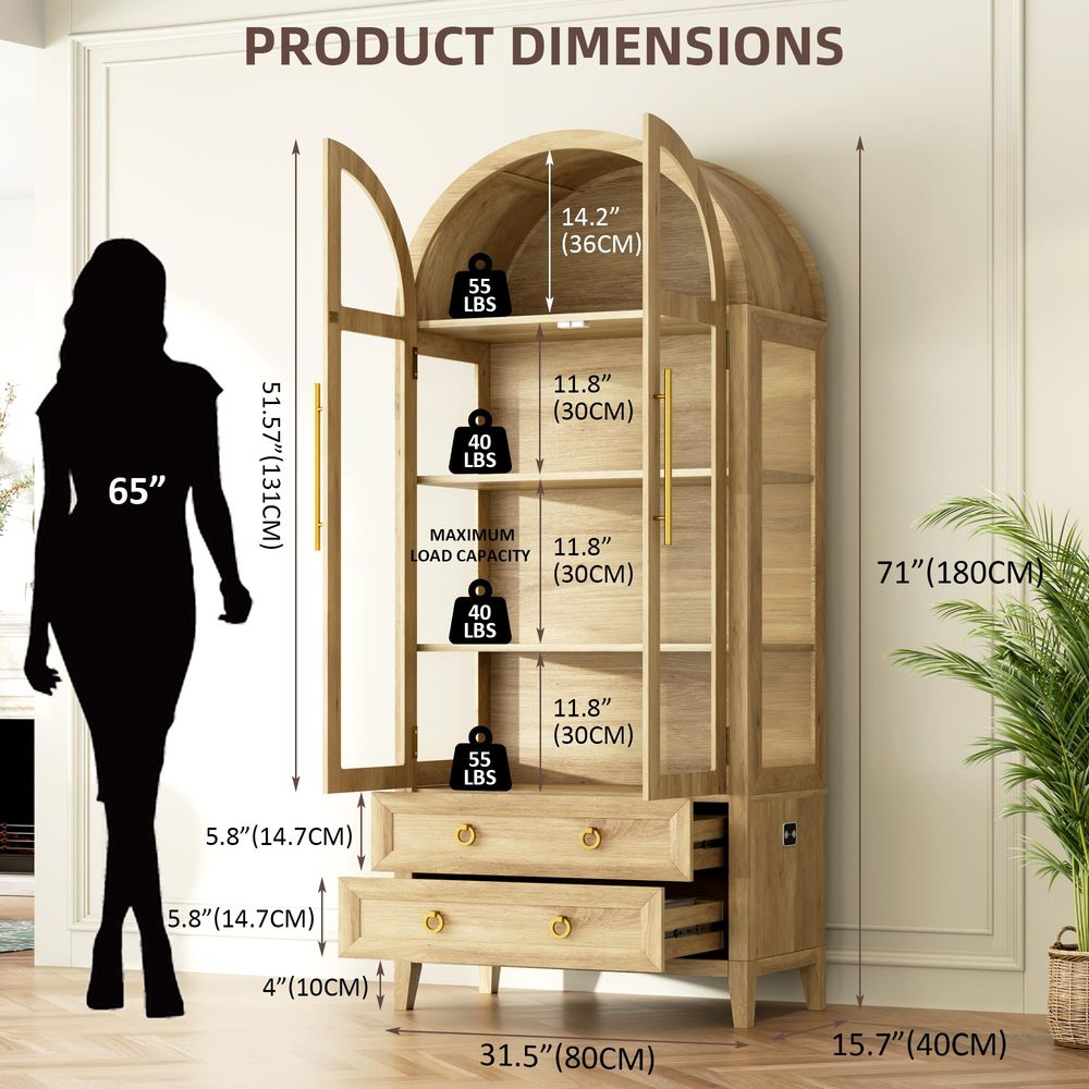Vitrine arquée 71 avec portes  - Glass Cabinet Display avis et prix