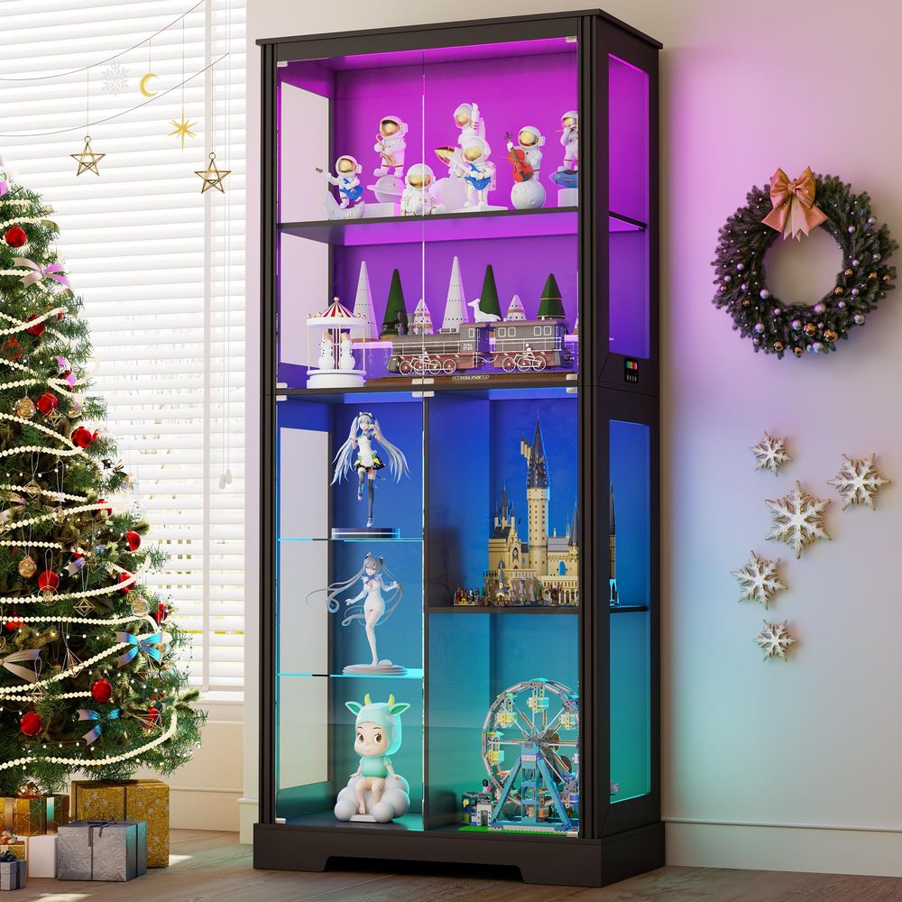 Vitrine d'angle éclairée en bo - Glass Cabinet Display avis et prix