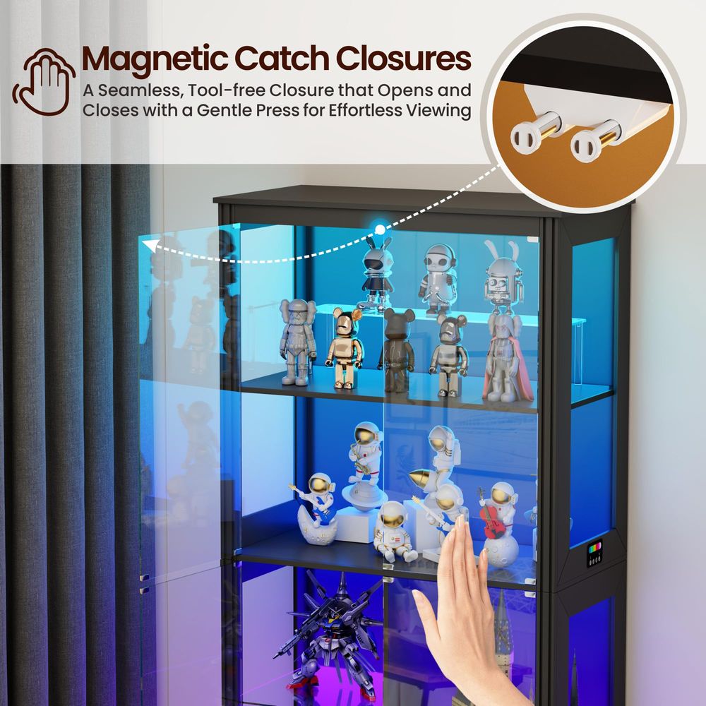 Vitrine d'angle éclairée en bo - Glass Cabinet Display avis et prix