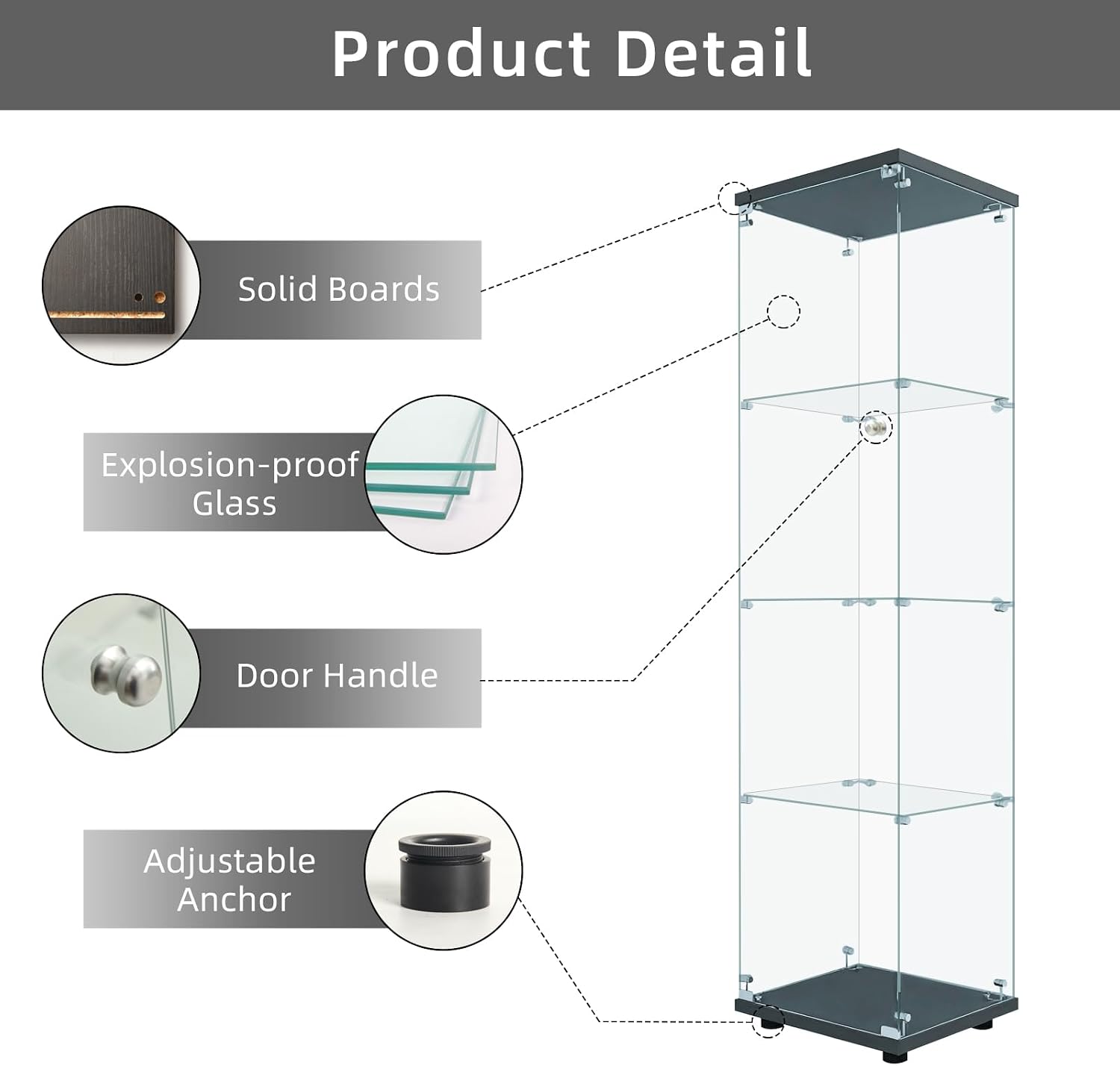 Vitrine en verre avec serrure, - Glass Cabinet Display avis et prix