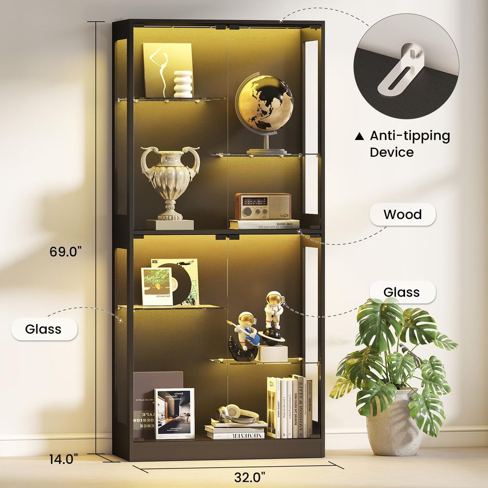 Vitrine avec portes en verre 6 - Glass Cabinet Display avis et prix