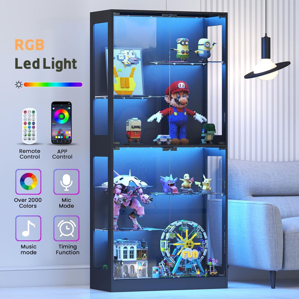 Vitrine avec portes en verre 6 - Glass Cabinet Display avis et prix