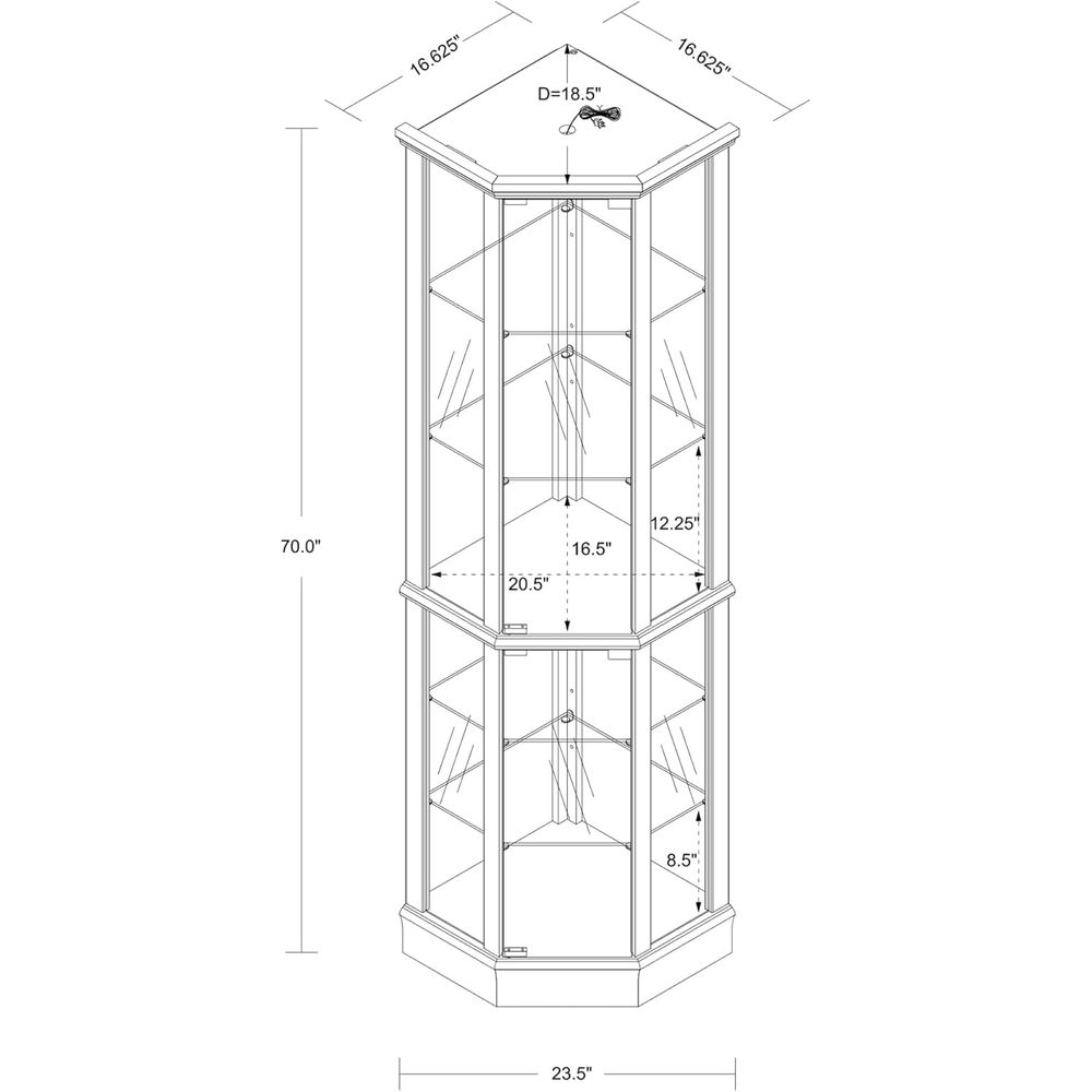 Vitrine éclairée en verre de 7 - Glass Cabinet Display avis et prix