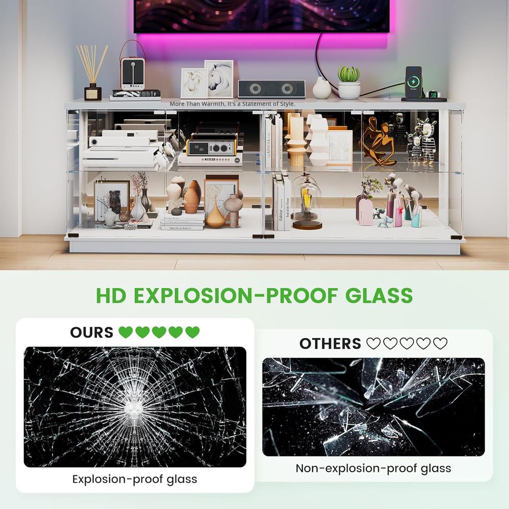 Meubles TV en verre de 71 pouc - Glass Cabinet Display avis et prix