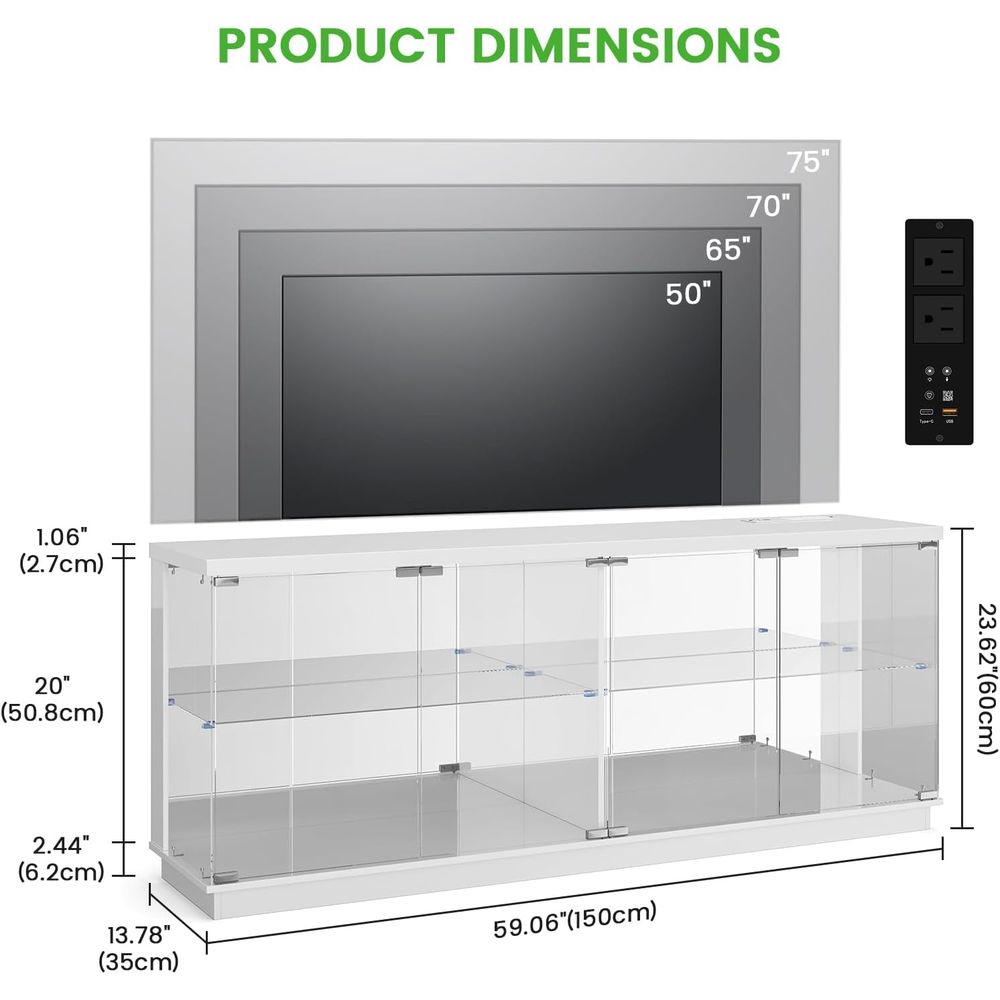 Meubles TV en verre de 71 pouc - Glass Cabinet Display avis et prix